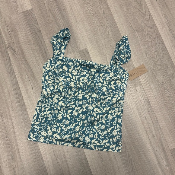 NWT Albion Teal Floral Tankini Swim Top - Picture 4 of 5